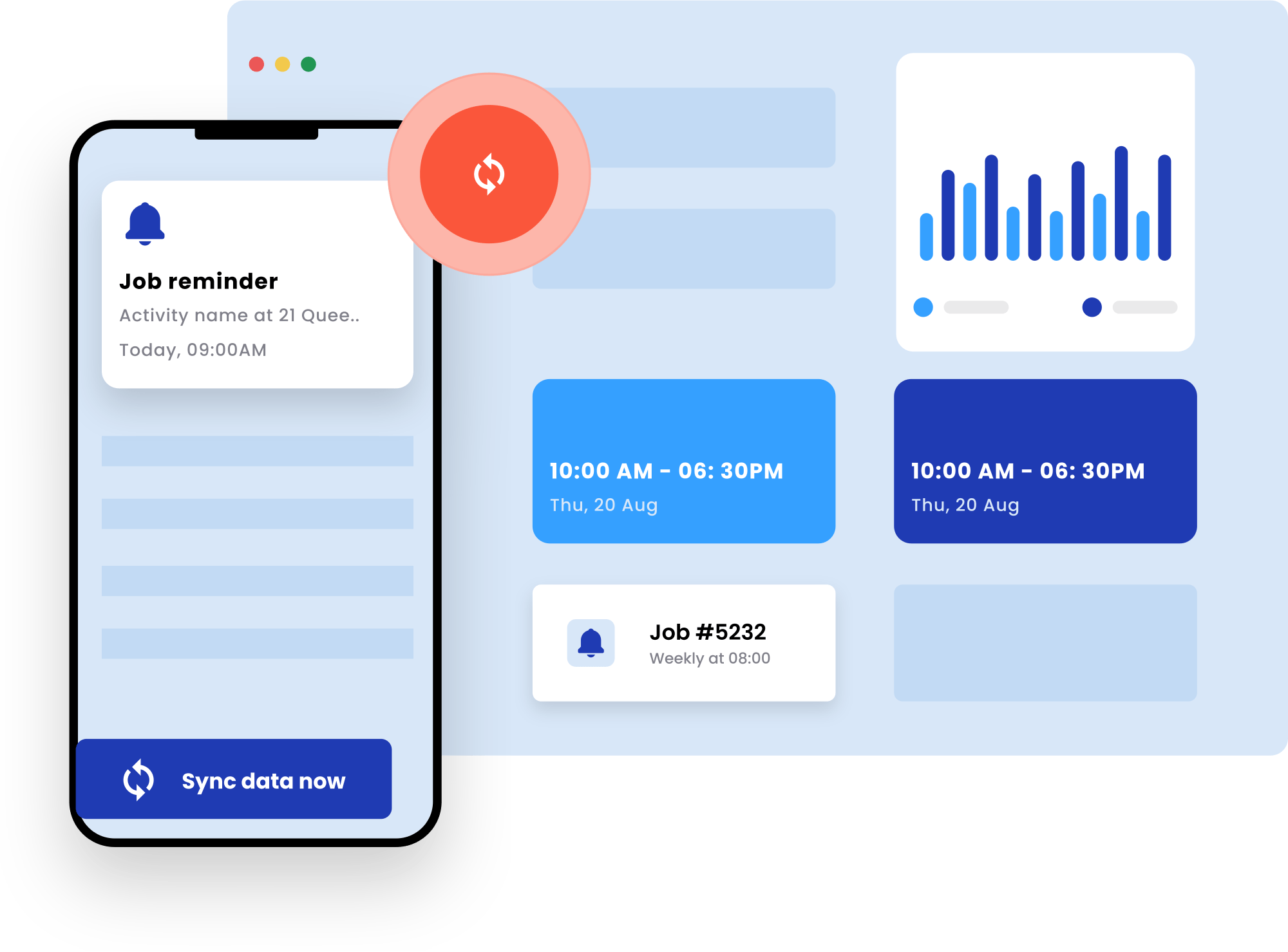 job management app works on mobile