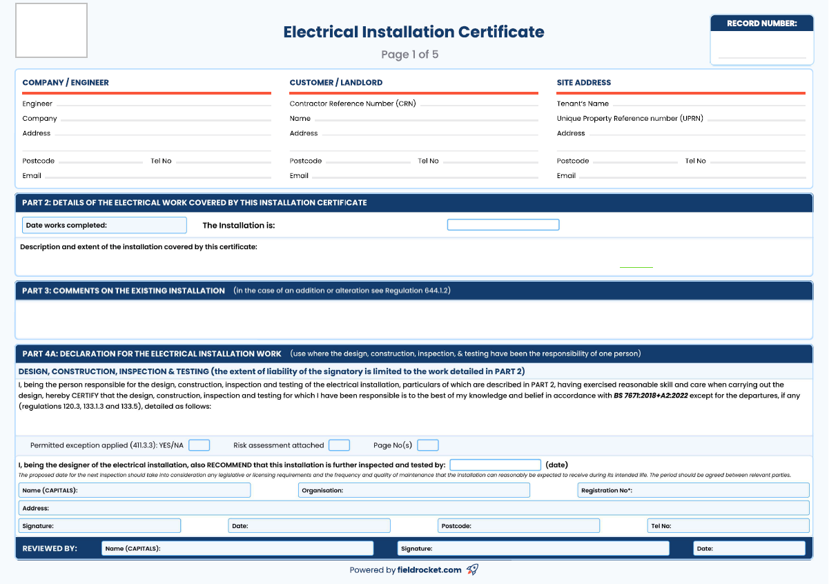 Page one of our EIC template
