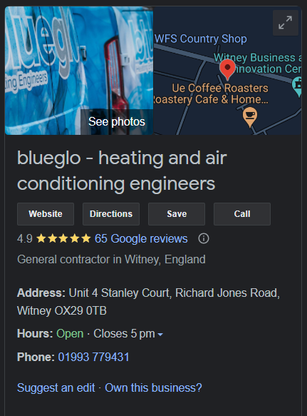An example of a Google Business Profile