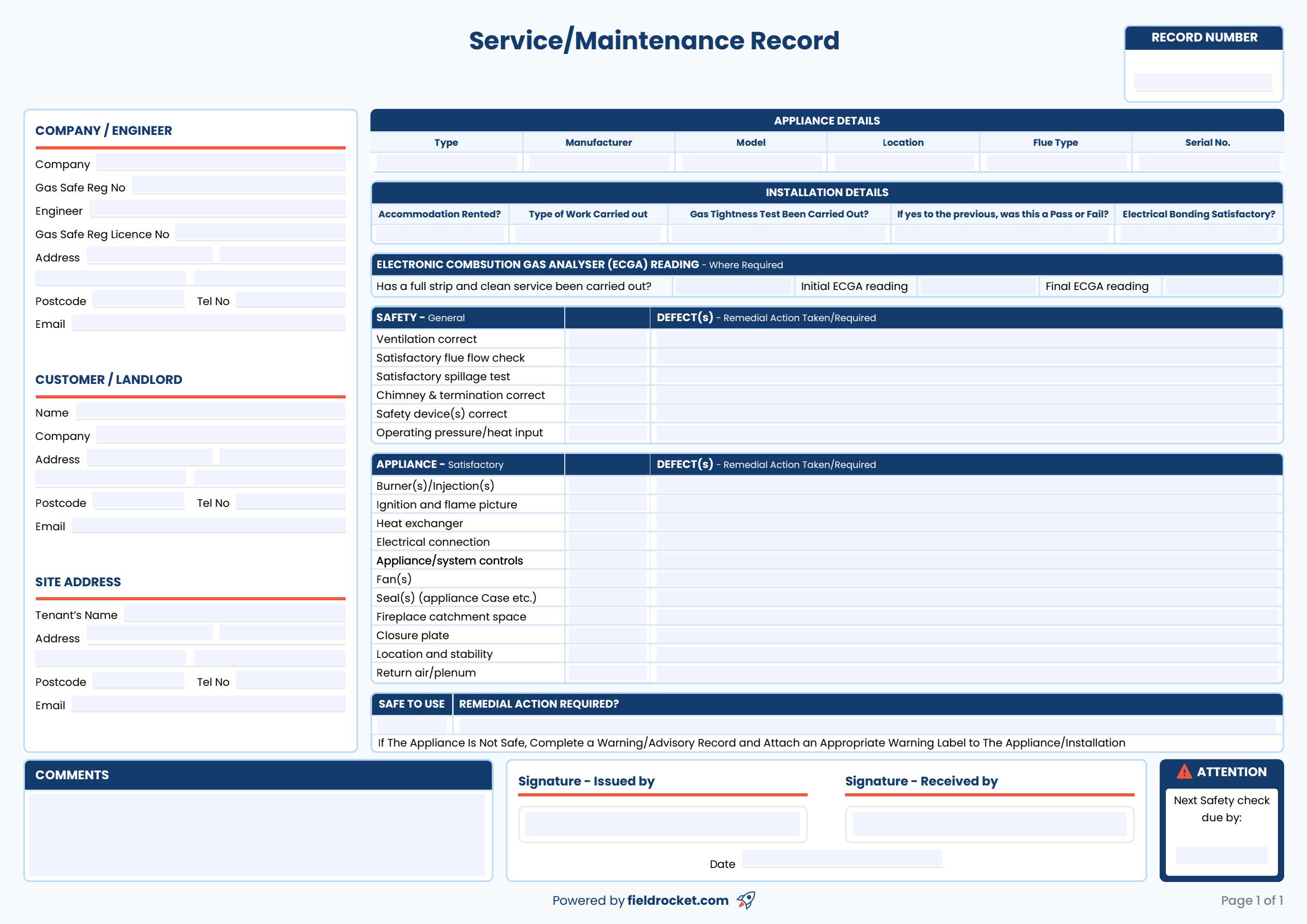 Sample image of the legionella risk assessment template