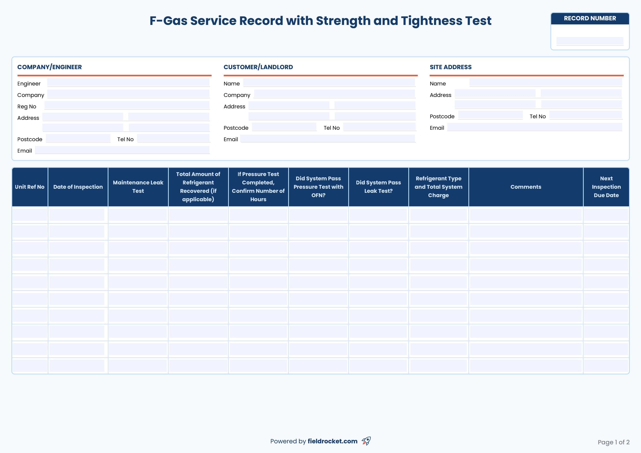 Our fillable CP12 gas safety certificate