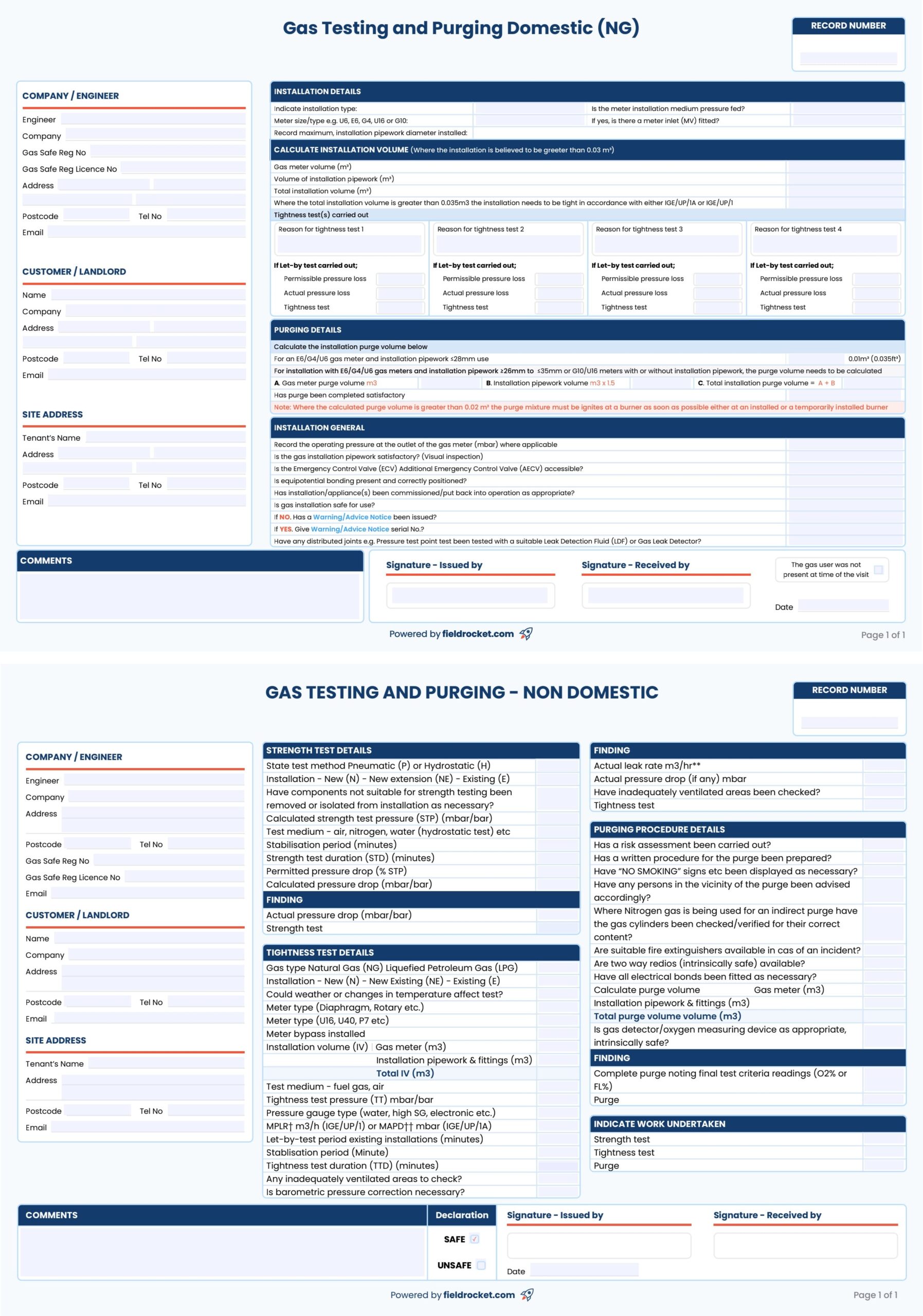 Sample image of the legionella risk assessment template