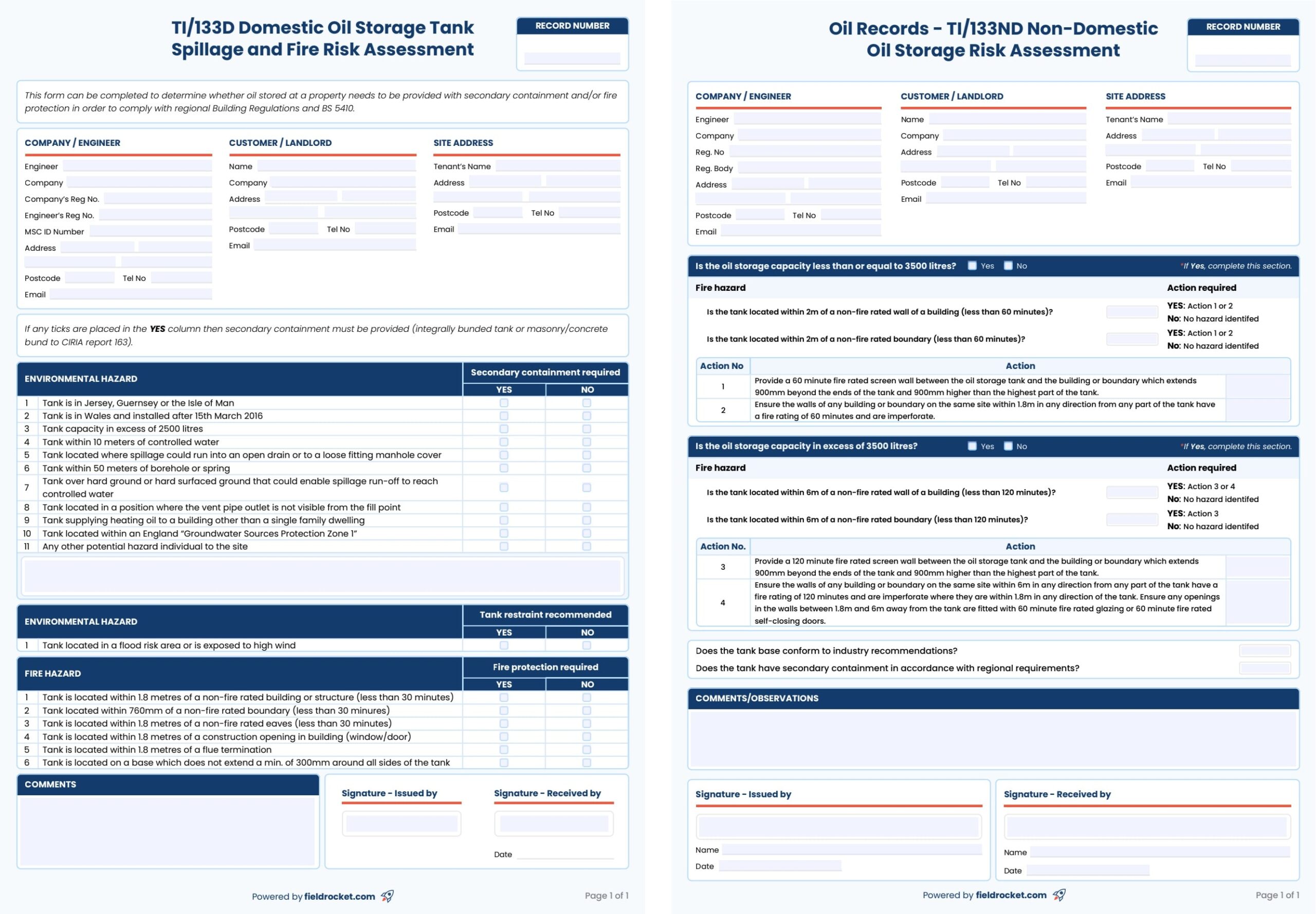Our fillable CP12 gas safety certificate