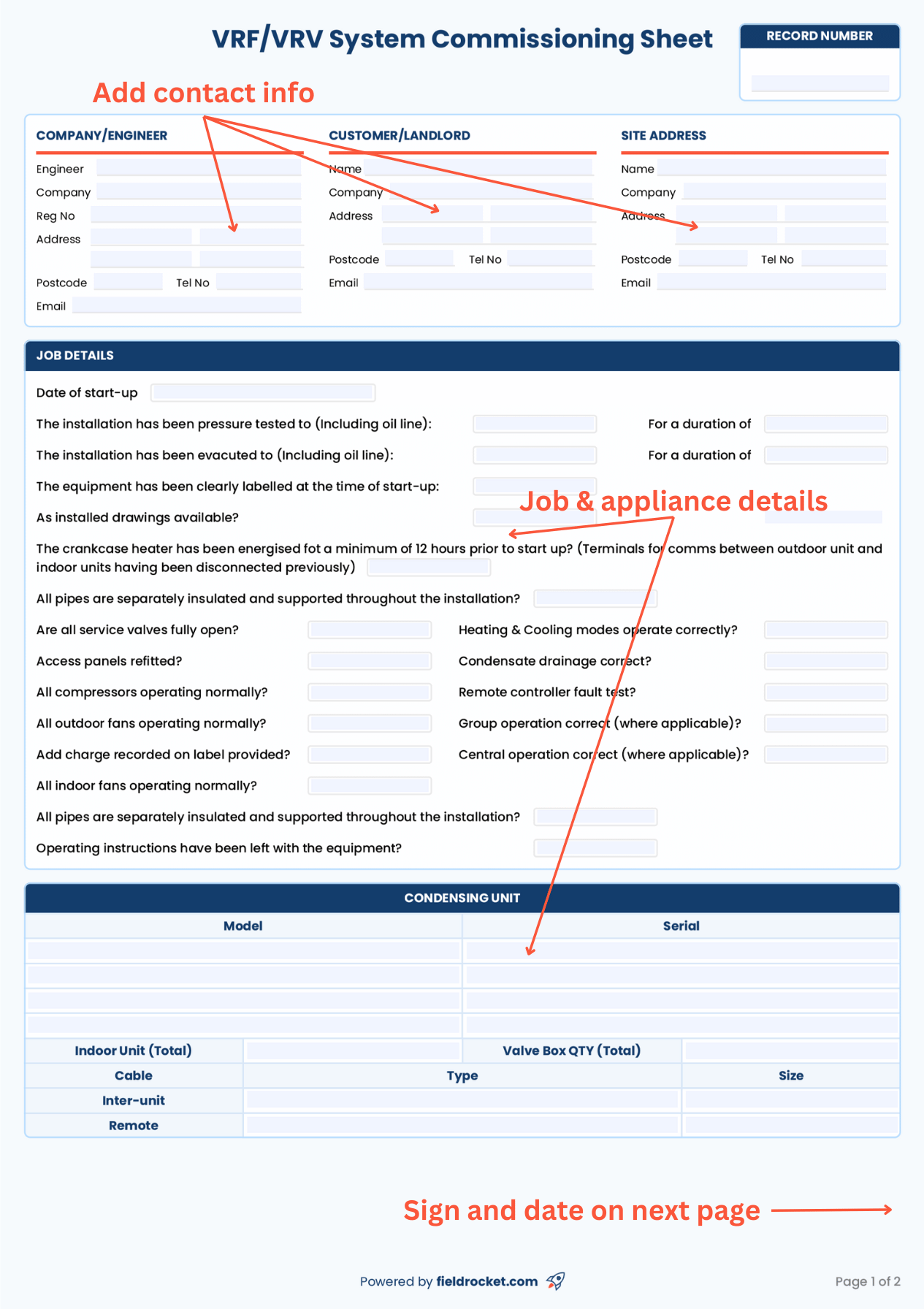 A quick guide on how to fill out a combined pressure test record