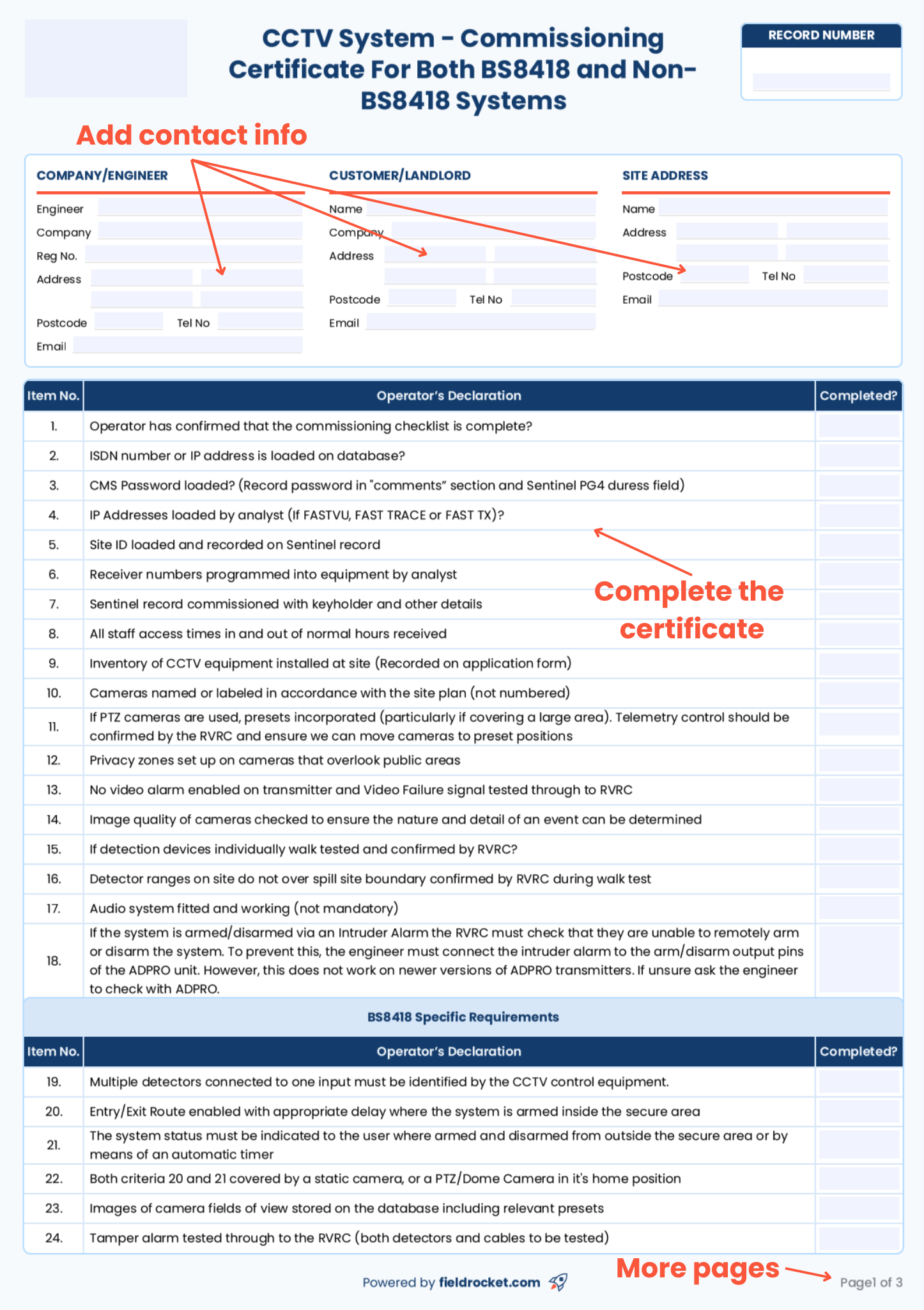 A quick guide on how to fill out a combined pressure test record