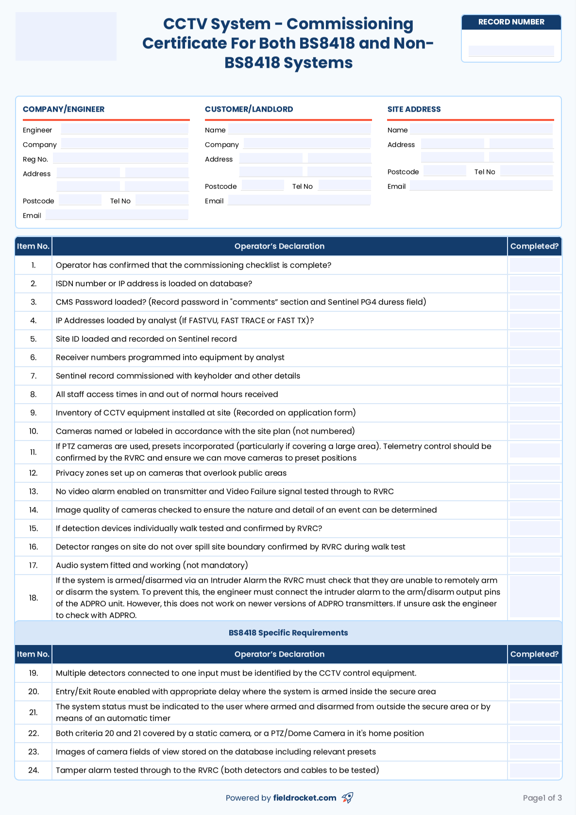 Our fillable CP12 gas safety certificate