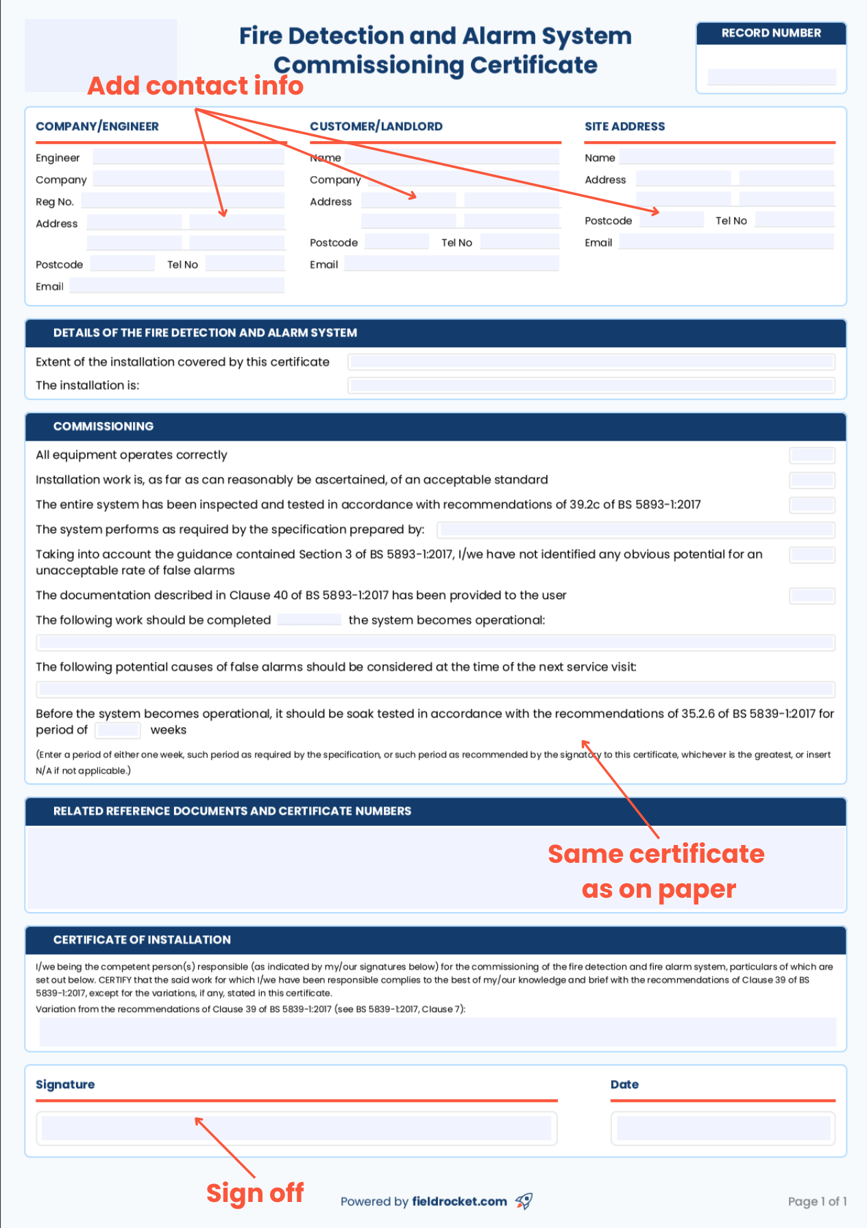 A quick guide on how to fill out a combined pressure test record