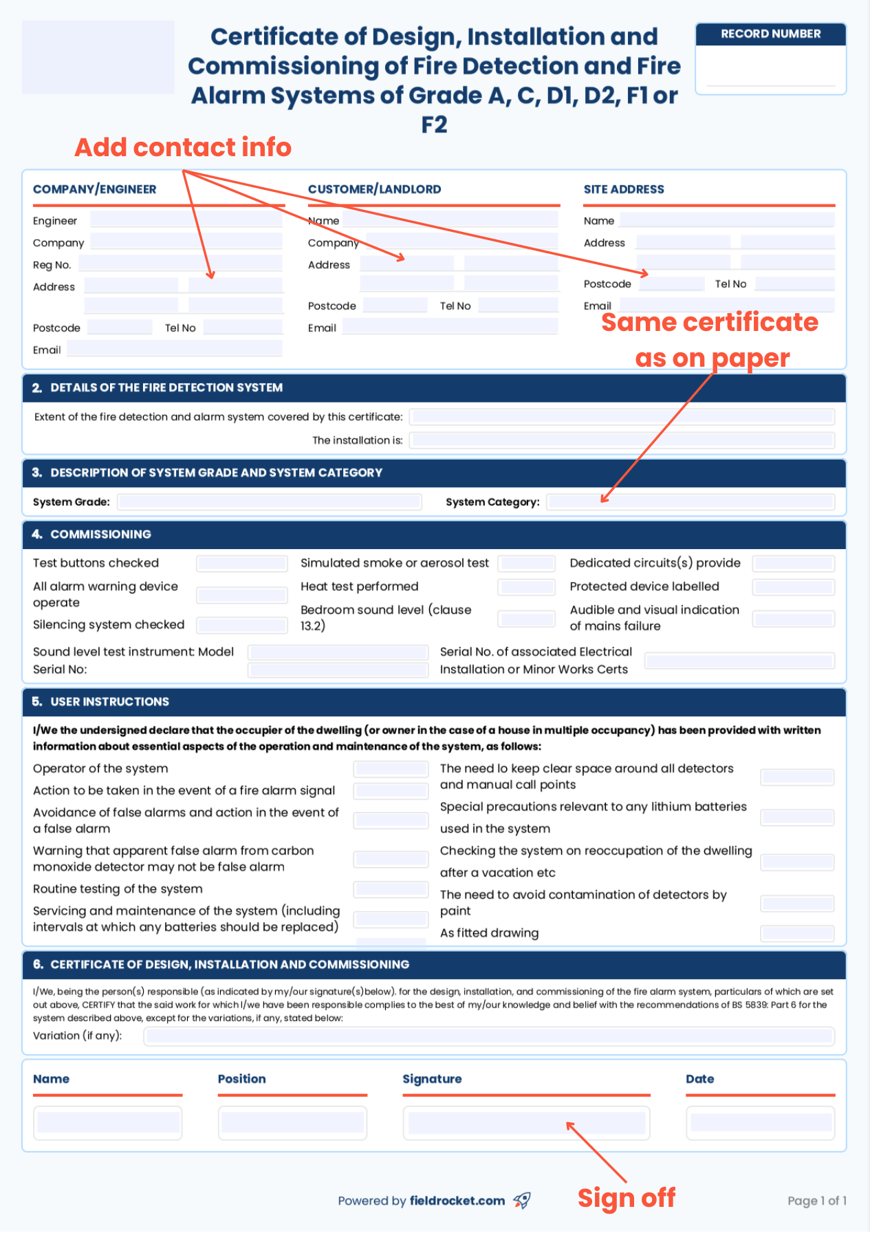 A quick guide on how to fill out a combined pressure test record