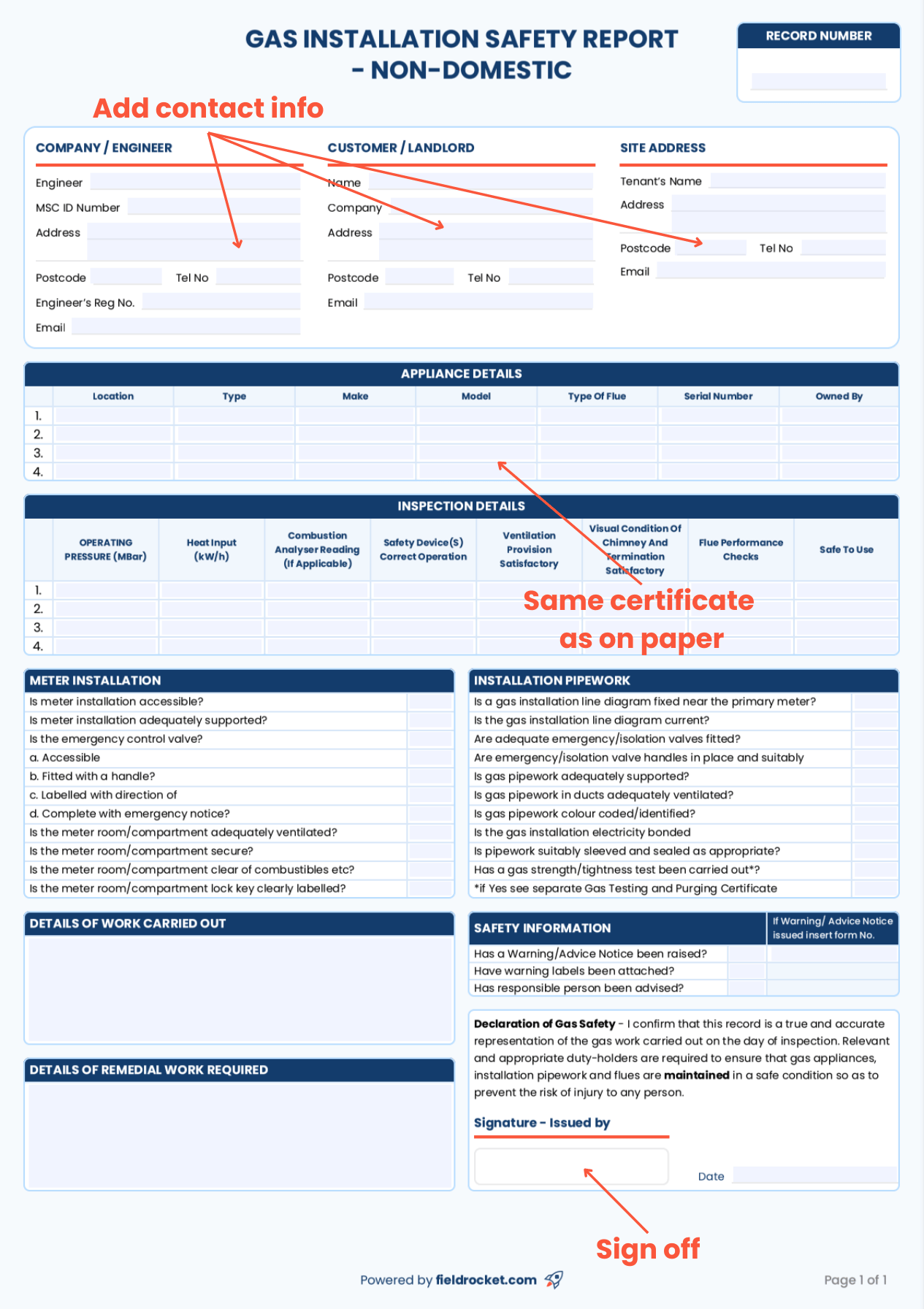 A quick guide on how to fill out a combined pressure test record
