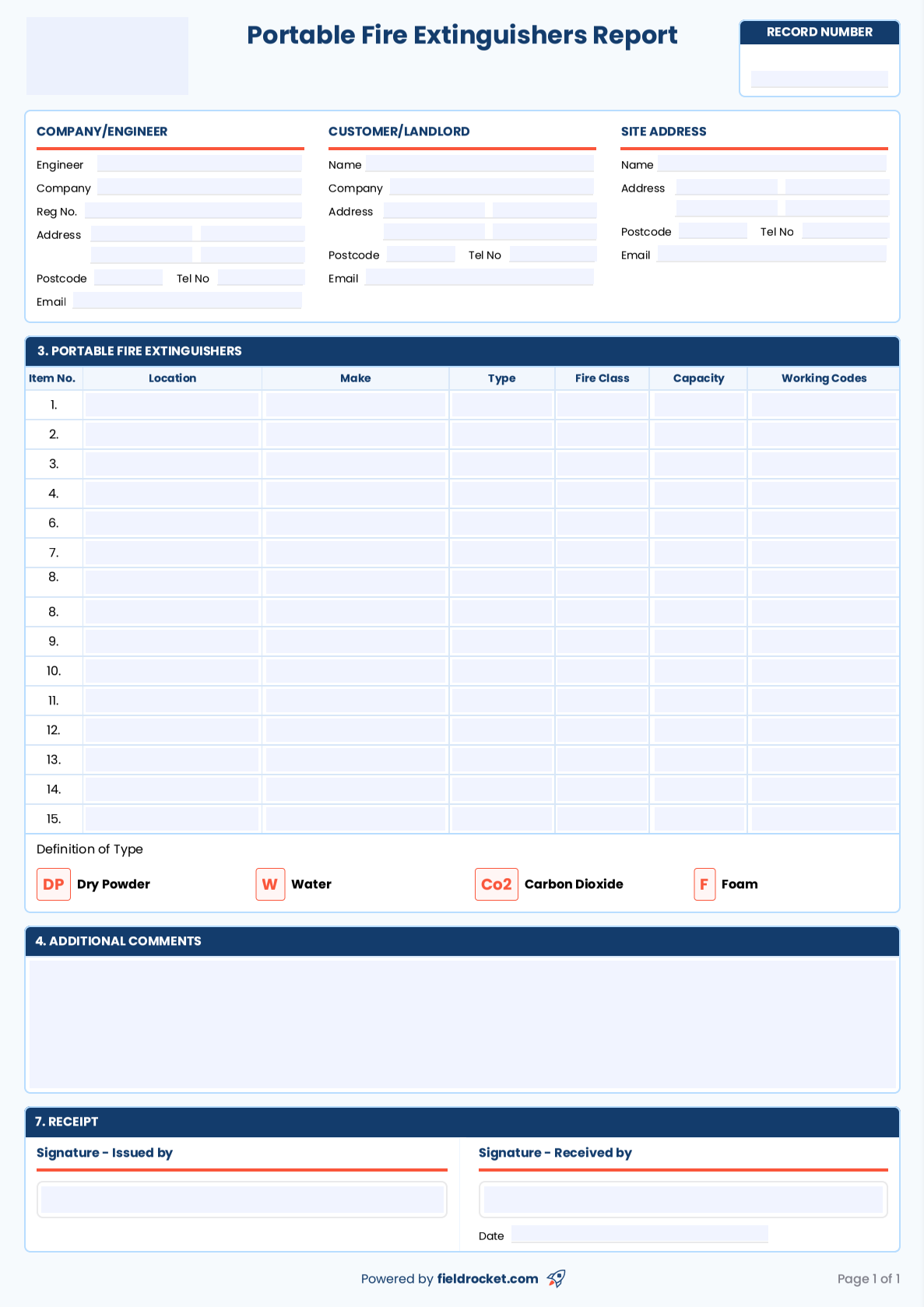 Our fillable CP12 gas safety certificate
