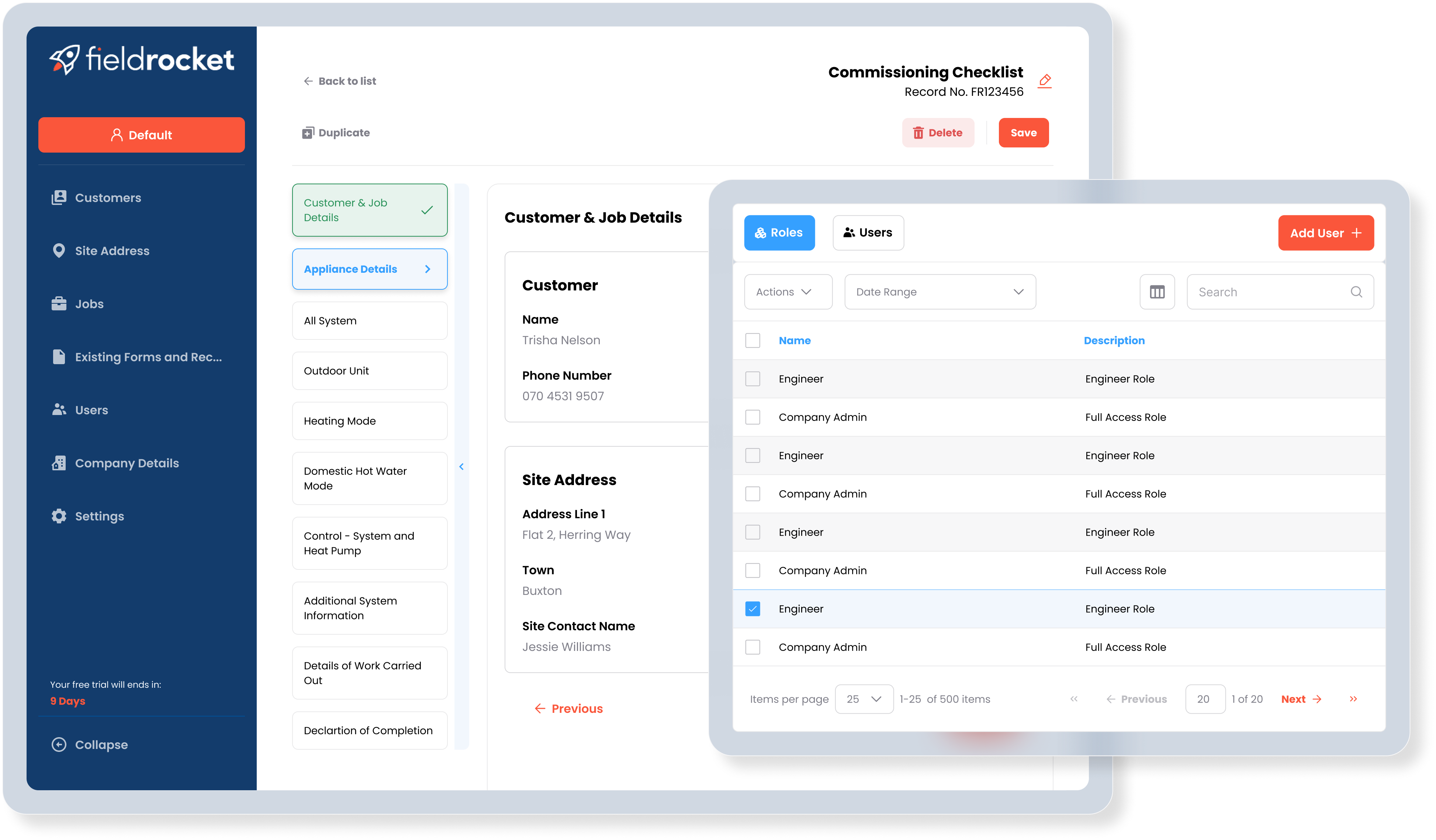 Organise your gas engineers and staff